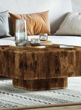 VidaXL Salontafel 60x60x31,5 cm bewerkt hout gerookt eikenkleurig