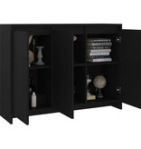 VidaXL Dressoir 102x33x75 cm bewerkt hout zwart