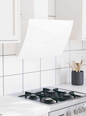 VidaXL Wandafzuigkap 60 cm staal en gehard glas wit