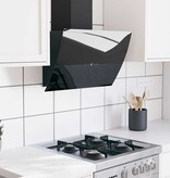 VidaXL Wandafzuigkap 60 cm staal en gehard glas zwart