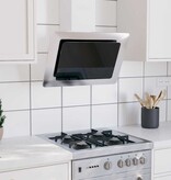 VidaXL Wandafzuigkap 60 cm roestvrij staal gehard glas zilverkleurig