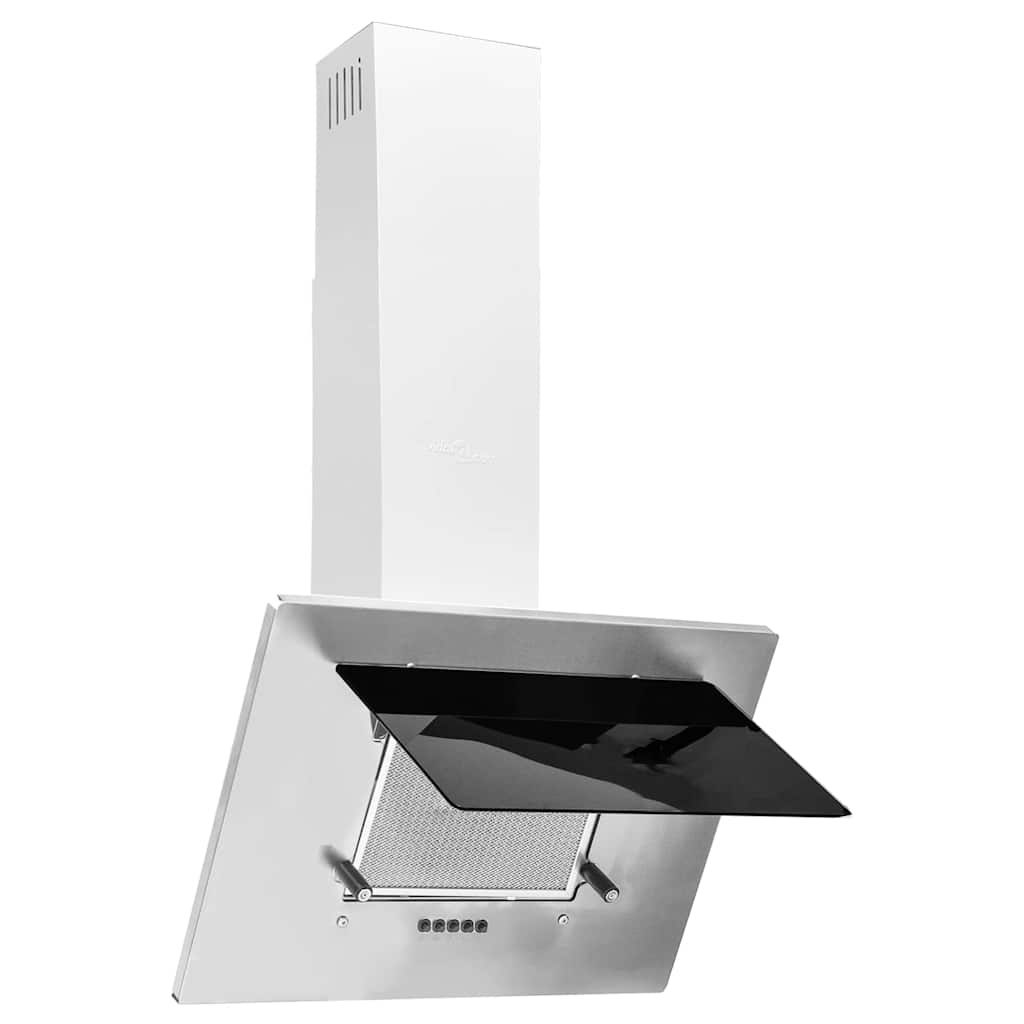 VidaXL Wandafzuigkap 60 cm roestvrij staal gehard glas zilverkleurig