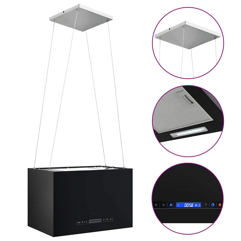 VidaXL Afzuigkap hangend met aanraaksensor LCD 55 cm staal