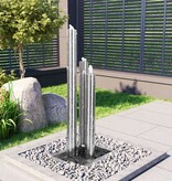 VidaXL Tuinfontein 48x34x123 cm roestvrij staal zilverkleurig