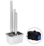 VidaXL Tuinfontein 48x34x123 cm roestvrij staal zilverkleurig