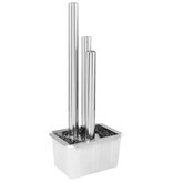 VidaXL Tuinfontein 48x34x123 cm roestvrij staal zilverkleurig