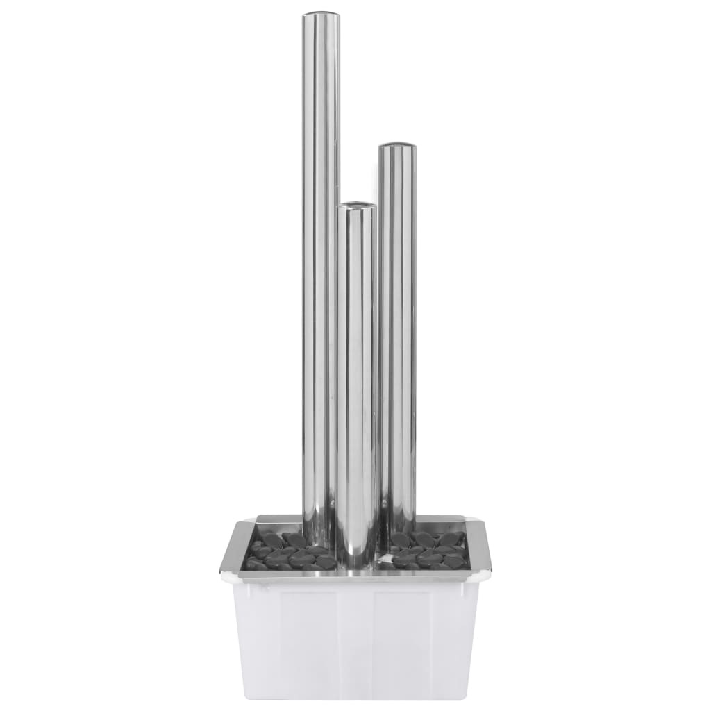 VidaXL Tuinfontein 48x34x123 cm roestvrij staal zilverkleurig