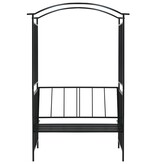 VidaXL Tuinboog met bank 128x50x207 cm ijzer zwart