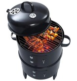 VidaXL Houtskoolroker barbecue-grill 3-in-1 40x80 cm