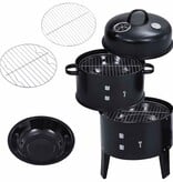 VidaXL Houtskoolroker barbecue-grill 3-in-1 40x80 cm