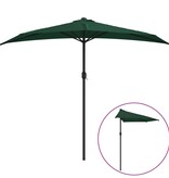 VidaXL Balkonparasol half met aluminium paal 270x144 cm groen