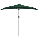 VidaXL Balkonparasol half met aluminium paal 270x144 cm groen