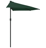 VidaXL Balkonparasol half met aluminium paal 270x144 cm groen