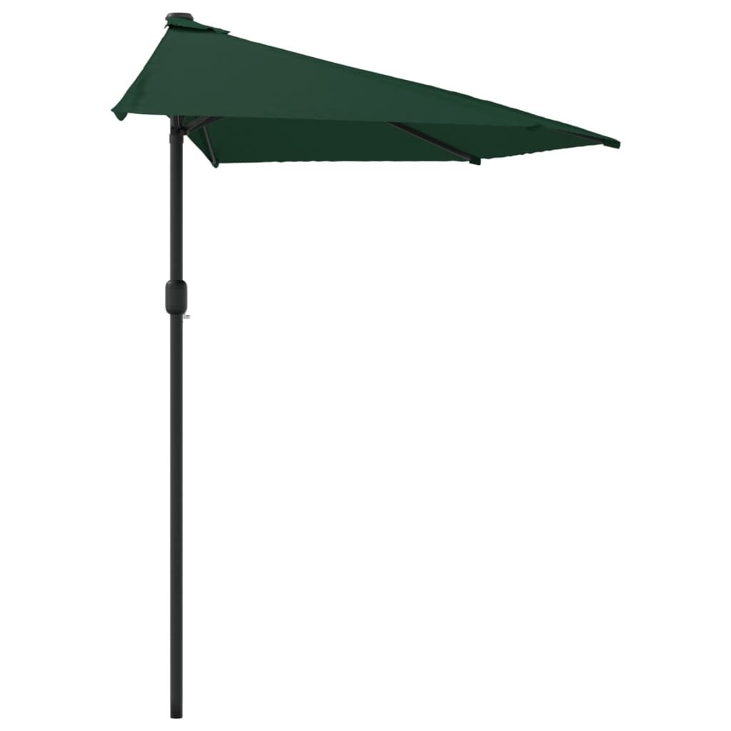 VidaXL Balkonparasol half met aluminium paal 270x144 cm groen