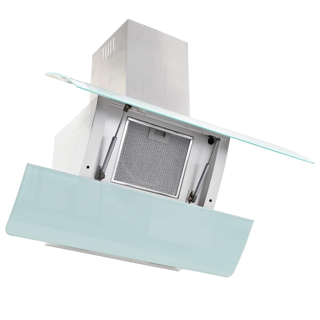 VidaXL Wandafzuigkap 756 m³/u 90 cm roestvrij staal wit