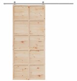 VidaXL Schuifdeur 90x208 cm massief grenenhout