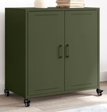 VidaXL Dressoir 68x39x72 cm staal olijfgroen