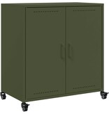 VidaXL Dressoir 68x39x72 cm staal olijfgroen