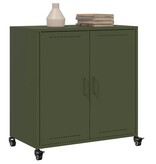 VidaXL Dressoir 68x39x72 cm staal olijfgroen