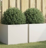 VidaXL Plantenbakken 2 st 49x47x46 cm staal wit