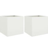 VidaXL Plantenbakken 2 st 49x47x46 cm staal wit