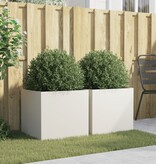VidaXL Plantenbakken 2 st 49x47x46 cm staal wit