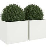 VidaXL Plantenbakken 2 st 49x47x46 cm staal wit