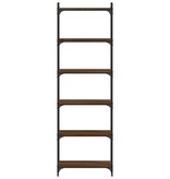 VidaXL Boekenkast 6-laags 60x30x188 cm bewerkt hout bruin eikenkleur