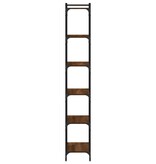 VidaXL Boekenkast 6-laags 60x30x188 cm bewerkt hout bruin eikenkleur
