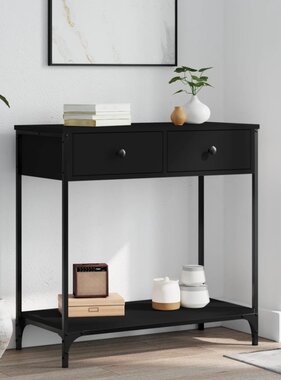 VidaXL Wandtafel 75x34,5x75 cm bewerkt hout zwart