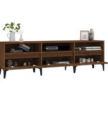VidaXL Tv-meubel 150x30x44,5 cm bewerkt hout bruin eikenkleur