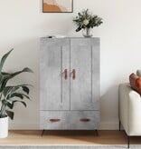 VidaXL Hoge kast 69,5x31x115 cm bewerkt hout betongrijs