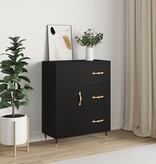 VidaXL Dressoir 69,5x34x90 cm bewerkt hout zwart