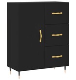 VidaXL Dressoir 69,5x34x90 cm bewerkt hout zwart
