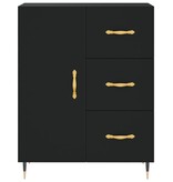 VidaXL Dressoir 69,5x34x90 cm bewerkt hout zwart