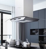 VidaXL Eilandafzuigkap LCD-scherm sensor 756 m³/u LED 90 cm