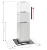 VidaXL Eilandafzuigkap LCD-scherm sensor 756 m³/u LED 90 cm