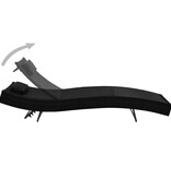 VidaXL Ligbed met kussen poly rattan zwart