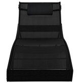 VidaXL Ligbed met kussen poly rattan zwart