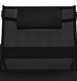 VidaXL Ligbed met kussen poly rattan zwart