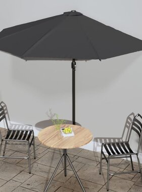 VidaXL Balkonparasol half met aluminium paal 300x155 cm antraciet