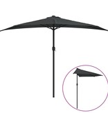VidaXL Balkonparasol half met aluminium paal 300x155 cm antraciet