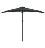 VidaXL Balkonparasol half met aluminium paal 300x155 cm antraciet