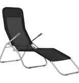 VidaXL Ligbedden inklapbaar 2 st textileen zwart