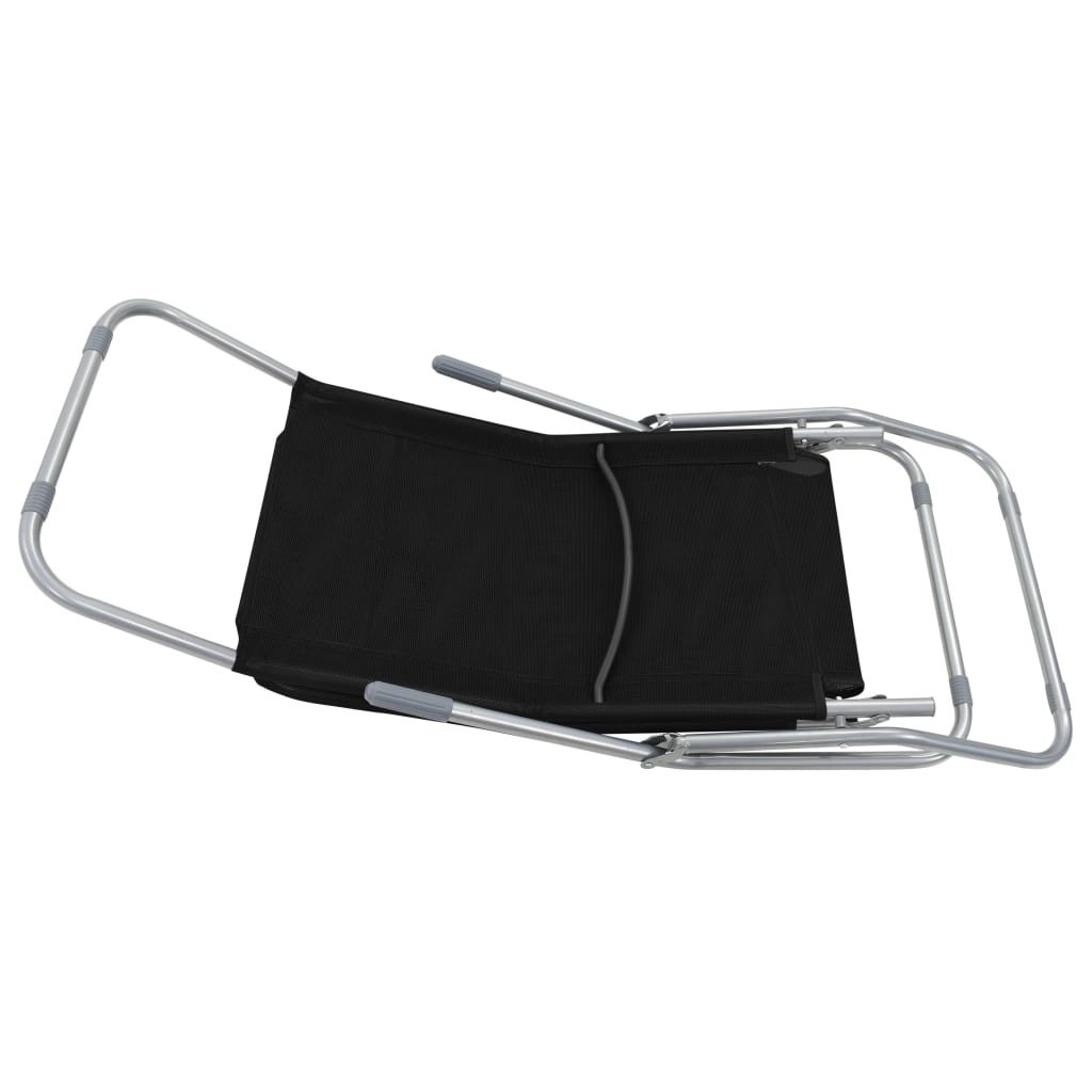 VidaXL Ligbedden inklapbaar 2 st textileen zwart