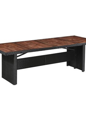 VidaXL Tuintafel 240x90x74 cm poly rattan en massief acaciahout