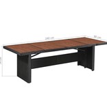 VidaXL Tuintafel 240x90x74 cm poly rattan en massief acaciahout