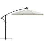VidaXL Zweefparasol met LED-verlichting en metalen paal 300 cm zand