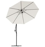 VidaXL Zweefparasol met LED-verlichting en metalen paal 300 cm zand