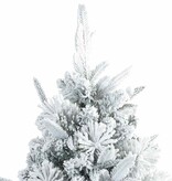 VidaXL Kunst Kerstboom met Geveerde Takken, Sneeuw Bedekt Wit 210 cm